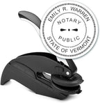 MaxMark Notary Seal Round Embosser for Vermont State - Includes Gold Burst Seal Labels (50 Count)