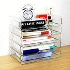 Large Capacity Desk Organizer, 4 Tier Paper Organizer, File Organizer for Desk, Stackable Paper Tray for Office, Home and School