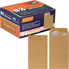 200 Pack #3 Kraft coin envelope 2.5 x 4.25 inches Kraft Envelopes Classic Small Parts Envelopes with Self Adhesive Gummed Flap for Coins Cash Credit Cards Seeds