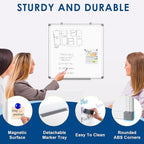 24"x24" Magnetic Whiteboard Wall Mount Dry Erase Board for Home Office, Dorm Room, Cubicle | Square White Board | Space-Saving White Board