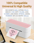 Phomemo 3" Pink Thermal Labels for Shipping Label Printer - Cute Label for Small Business Supplies - 500 Pink Labels/Roll, Cute Heart Stickers Roll for Custom Stickers Personalized & Business