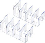 LUGUNU Clear Acrylic Purse Organizer - 4-Section Divider for Handbag Closet Storage - Durable Rack for Purses, Clutches More (Set of 2)