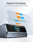 Selore Docking Station,13 in 1 Laptop Docking Station Dual Monitor with 160W Max Output, 2.26" LCD Display, Dual 4K HDMI, 10Gbps USB A/C Ports, Gigabit Ethernet, 100W PD for Dell, HP, Lenovo and More