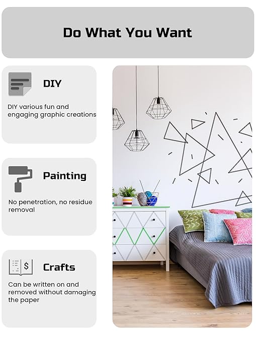 Lichamp Blue Painters Tape Bulk, 10 Pack 1.9 inch Wide by 55 Yards Tape, Blue Tape for Crafts Arts