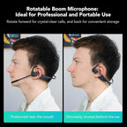 NUROUM OpenEar Pro Headphones with Mic, ENC Noise Cancelling Microphone, Bluetooth 5.3 Multi-Point Connection, Sweatproof Wireless Headset for Work, 15H Comfort for Driving, Office, Workout OW20B-C