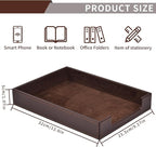 PU Leather Letter Tray - Load Documents Trays Front for Office Desktop Organizer - Desk Magazine, File, A4 Paper Holder - Paper Document File Holder Drak Brown (Drak Brown, A4-Tray)