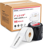 enKo Compatible for Dymo 30336 Labels (1 x 2-1/8 inches) - 96 Rolls, 48,000 Labels for Dymo LabelWriter 450 Turbo Printer and 4XL - Direct Thermal Address, Shipping and Barcode Label