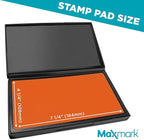 MaxMark Large Orange Stamp Pad - 4-1/4" by 7-1/4" - Premium Quality Felt Pad