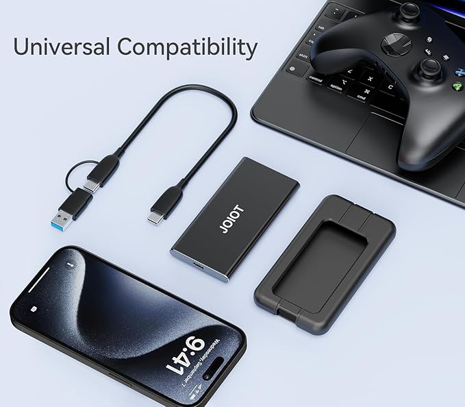 512G Portable SSD Up to 2000MB/s USB-C USB 3.2 Gen 2x2 External SSD with Protective Case Shockproof Type-C External Solid State Drive