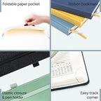 POPRUN 2026 Planner (Medium Size 8.5''x 6.5'' Hardcover) - Daily Weekly and Monthly Calendar Agenda 2026 Appointment Book with Hourly Time Slots, Monthly Tabs, 100 GSM - Light Yellow