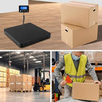 Digital Shipping Scale, 5g High Accuracy 440 lb Postal Scale with Hold and Tare Functions for Parcels/Luggage/Home, Silicone Surface, Extended LCD Display, Batteries and AC Adapter Included