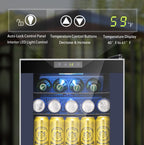 COWSAR Mini Fridge Cooler, 95 Can Beverage Refrigerator with Glass Door, ETL Approved Wine Fridge with Digital Temperature Control, LED Light for Home, Office, Bar, and Game Room - 2.6 Cu.Ft. Black