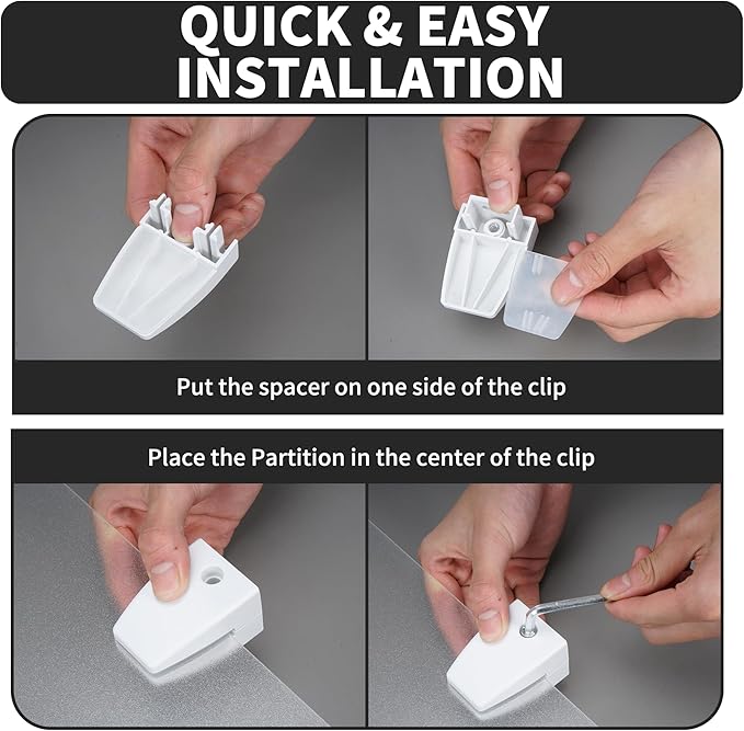 Nisorpa 4PCS Desk Dividers Privacy Desk Panel,Frosted Acrylic Partitions with Clips,Classroom Privacy Shield for Student Desks Protective Noise and Visual Guard for Office,School - 23.6 "L X 15.8 "W