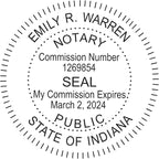 MaxMark Round Notary Pre-Inked Stamp for State of Indiana
