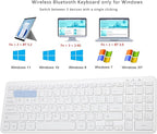 Wireless Bluetooth Keyboard, Universal Multi-Device Keyboard with Number Pad and Media Hotkeys, USB + Dual BT Connection, Ergonomic Design Slim for Windows Computer/Laptop/Tablet