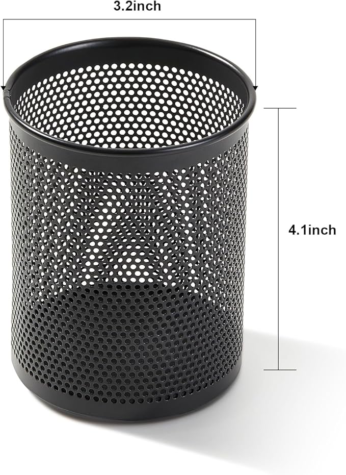 Comix Pen Holder Desk Organizer, Wire Mesh Pencil Cup with Foam Pad and Non-Slip Bottom Office Supplies Desk Accessories for Home Office School, 2 Packs