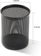 Comix Pen Holder Desk Organizer, Wire Mesh Pencil Cup with Foam Pad and Non-Slip Bottom Office Supplies Desk Accessories for Home Office School, 2 Packs