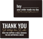 ITZAMNA Thank you for supporting small business cards Customer appreciation note cards Pink Script with Heart Pack of 100 black
