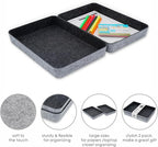 Welaxy 2-piece Office desk drawer organizer tray letter-size documents paper book file Folder Holder storage bins ( Charcoal )