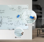 Magnetic Glass Dry Erase Board 36"x60" Glass Whiteboard 36"x60" Wall Mounted White Glassboard Frameless Writing GlassBoard for Office School Home Shop