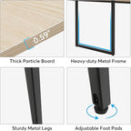 Tribesigns 8FT Conference Table, 94.48L x 47.21W x 29.52H Inches Boat Shaped Meeting Table with Rectangle Grommet, Modern Seminar Boardroom Table for Office Conference Room (Light Wood Grain, 8ft)