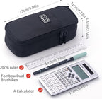 CICIMELON Durable Pen Pencil Case for School Supplies, High Capacity Pencil Bag Pouch Organizer for Teen Girls Boys Adults, Black