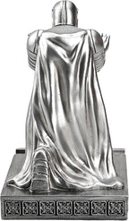 Windbreaker Soldier Knight Pen Holder Personalized Desk Accessory, Mobile Phone & Gaming Controller Holder, Device Stand Gift for Medieval Enthusiasts (Silver)