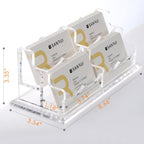 SANRUI Clear Horizontal Business Card Holder Stand for Desk, Acrylic Desktop Display Name Cards Holders Organizer Storage Rack,for Exhibition, Home , Office ,2 Tier 4 Pocket, 240 Card Capacity