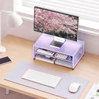 Computer Monitor Stand Riser, Desk Organizers and Accessories, Printer & Laptop Stand, Office Desk Accessories & Desktop Workspace Organizers for Office Supplies (Purple)