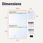 Amazon Basics Magnetic Dry Erase Calendar Whiteboard Set (3-Pack) for Fridge, 8 Markers and Eraser