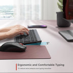 Wireless Keyboard and Mouse Combo,Quiet Click,Full Size Design with Number Pad,Ergonomic Mouse with 5 DPI,Sleep Mode-2.4G Silent Portable Cordless Combo for Laptop/PC/Computer/Mac(Grey)