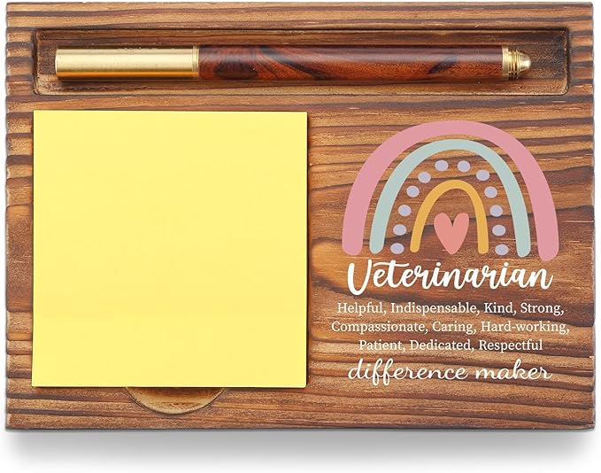 Veterinarian Gift Sticky Note Holder, Appreciation Gifts for Vet Tech Thank You Gift for Veterinary Nurse Graduation, Self-Stick Note Pad Holders for Vet School Animal Clinic Hospital Staff TZP51