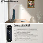 Micomlan Architect Desk Lamp for Home Office, 24W Adjustable Led Desk Light with Remote, 1500LM Bright Dimmable Computer Table Light Rotatable Office Lamp with Base for Cafting Monitor