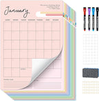 Ospelelf Undated Dry Erase Wall Calendar 12 Month, 12" x 17" Laminated Calendar Monthly Office Calendar 2025, 12 Sheets