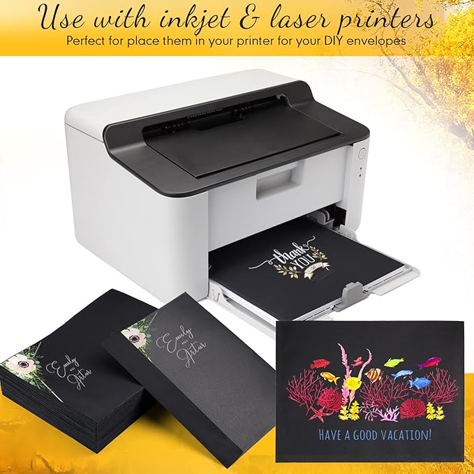 Crtiin 100 Pcs 9 x 12 Open End Booklet Envelopes 80 lb 120gsm Catalog Envelopes with Closure for Mailing Catalog Financial Document Magazine Pamphlet Business(Black)