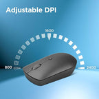 Lenovo 540 Wireless Computer Mouse for PC, Laptop, Computer with Windows or Chrome OS - 2.4 GHz USB-C Wireless Pairing Receiver - Compact Size - 18-Months Battery Life - Ambidextrous - Storm Grey