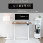 VIVO Electric 48 x 30 in Standing Desk, Memory Height Adjustment, 1B Series, One-Piece Reclaimed Wood Top, White Frame, DESK-KIT-1W5P