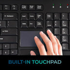Adesso WKB-4400UB Wireless Desktop Touchpad Keyboard - 2.4GHz RF Wireless Technology, 104-Key Layout, Built-in Trackpad, Multimedia and Internet Hotkeys