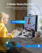 2K 50FPS Webcam for PC/Mac, Computer Camera with Fill RGB Lights, 2 Noise-Canceling Microphone, Autofocus and Tripod for Meeting, Live Streaming, Video Calls, Gaming, Works with Zoom, Skype, Teams