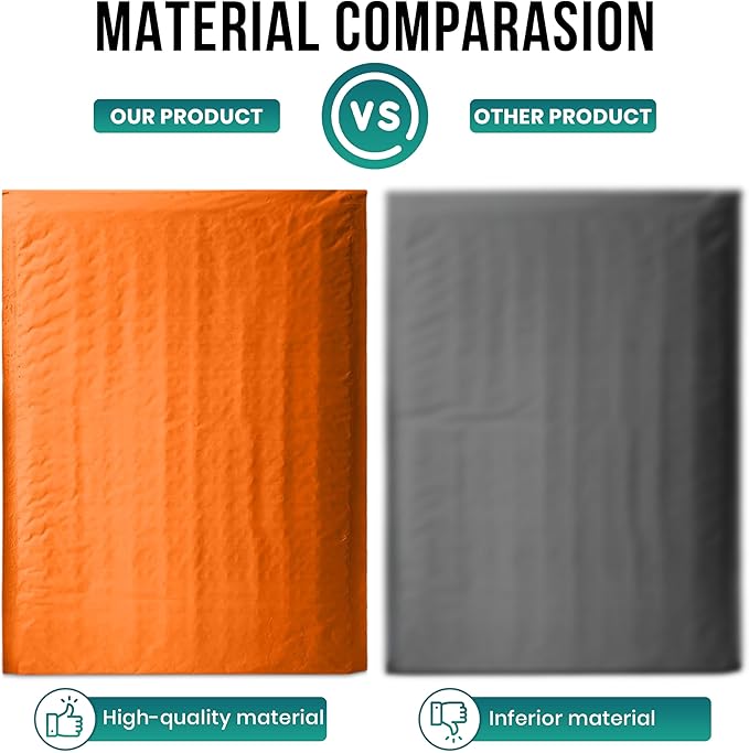 Levex - #0000 4" x 6" [5 Pack] Orange Poly Bubble Mailers, Padded Envelope Mailers, Packing Envelope & Mailing Bags for Shipping