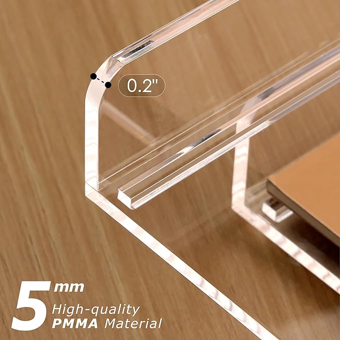 SANRUI 2 Tier Acrylic Stackable Paper Letter Tray, Vertical A4 File Desk Organizer and Accessories Sorter Tray, Clear Workspace Office Supplies Organizers, 12inx9.25inx3.42in