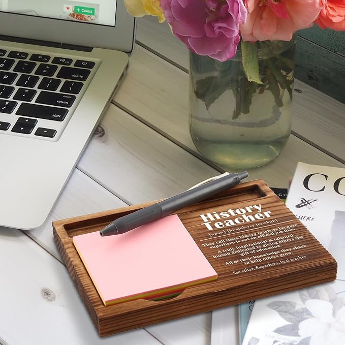 History Teacher Sticky Note Holder, History Teacher Gifts, Thank You Appreciation Quote Gifts for History Teacher Women Men from Student Self-Stick Note Pad Holders ZSS29