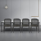 CLATINA Black Stacking Chairs Stackable Waiting Room Chairs with Armrest, Mesh Office Reception Guest Chair for Home Desk Conference Lobby Church Medical Meeting Training Ergonomic, Set of 8