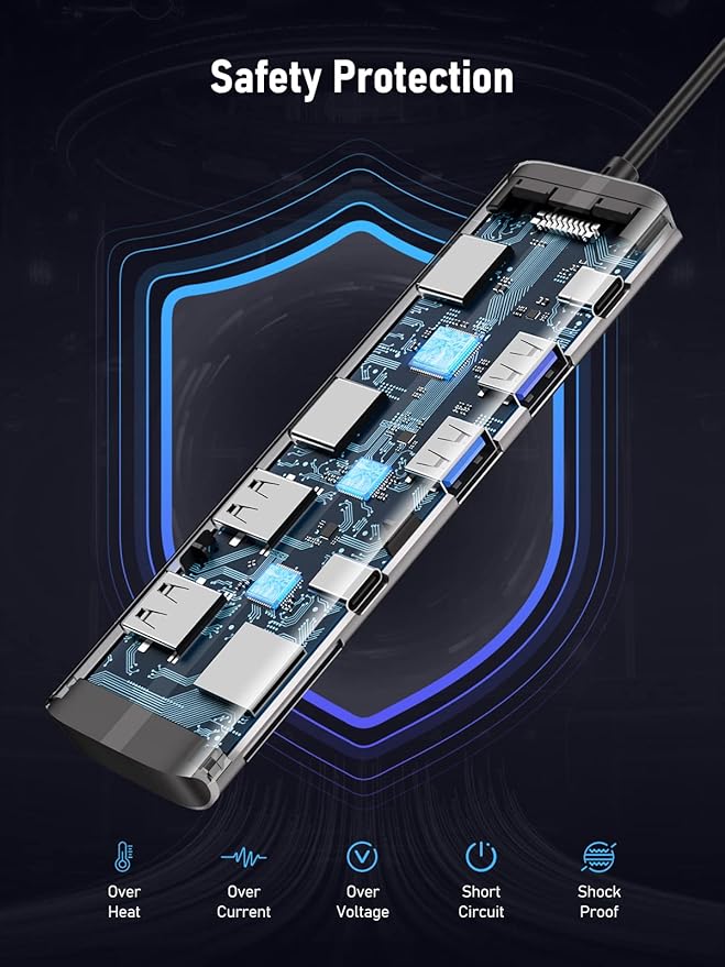 Lemorele Aluminum 10-in-1 USB C Docking Station Dual Monitor w/2 HDMI 4K, 4 USB3.0/USB2.0, 100W PD, USB-C Data, SD/TF, Type-C Hub Adapter for Dell XPS 13/15, for MacBook, Dell, HP, Lenovo Yoga,etc