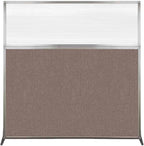 Versare Hush Screen Portable Room Divider | Workstation Wall Divider | Freestanding Privacy Hush Panels | Clear Fluted Windows | Fabric Office Divider Screen | Great for Room Separation