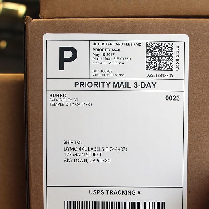 Buhbo Compatible with DYMO LabelWriter 4XL 4" x 6" Shipping Label 1744907, White (8 Pack / 220 Labels Per Roll)