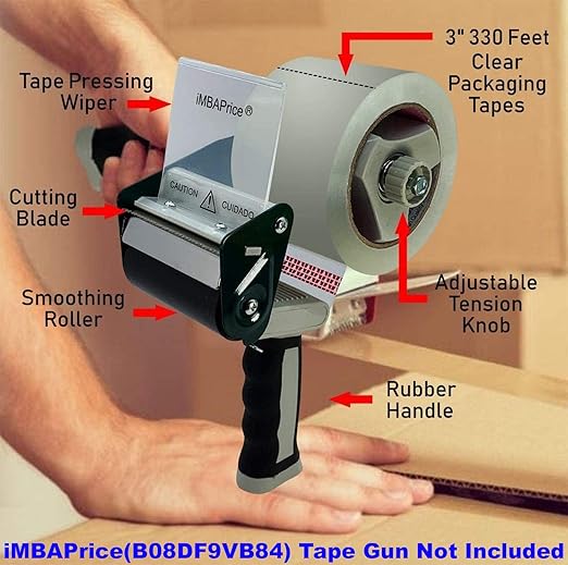 iMBAPrice 3-Inches Clear Packaging Tape, 24 Roll of 110 Yards (24 x 330 Feet) Long 3" Wide Shipping Tape for Box Office Moving Packaging Shipping