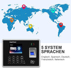 Time Clock - Fingerprint Time Clocks for Employees Small Business Automatic Calculate Hours, H2 Standalone Biometric Clock in Machine for Employees with 5 RFID Cards (0 Monthly Fees)