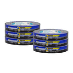 ABRO 6-Pack Blue Painters Tape: 18mm x 55M All Purpose Blue Tape, Temporary Labeling, Easy Tear, Clean Removal, Masking Tape Colored, DIY or Professional Use
