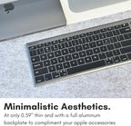 Macally Wireless Bluetooth Keyboard for Mac - Compatible Apple Keyboard or MacBook Pro/Air, iMac - Multi-Device, Up to 3 Devices with 110 Keys, 20 Shortcuts, Numeric Keypad, and Rechargeable